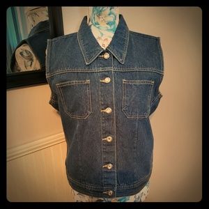 Casablanca Jean Vest Rhinestone Buttons